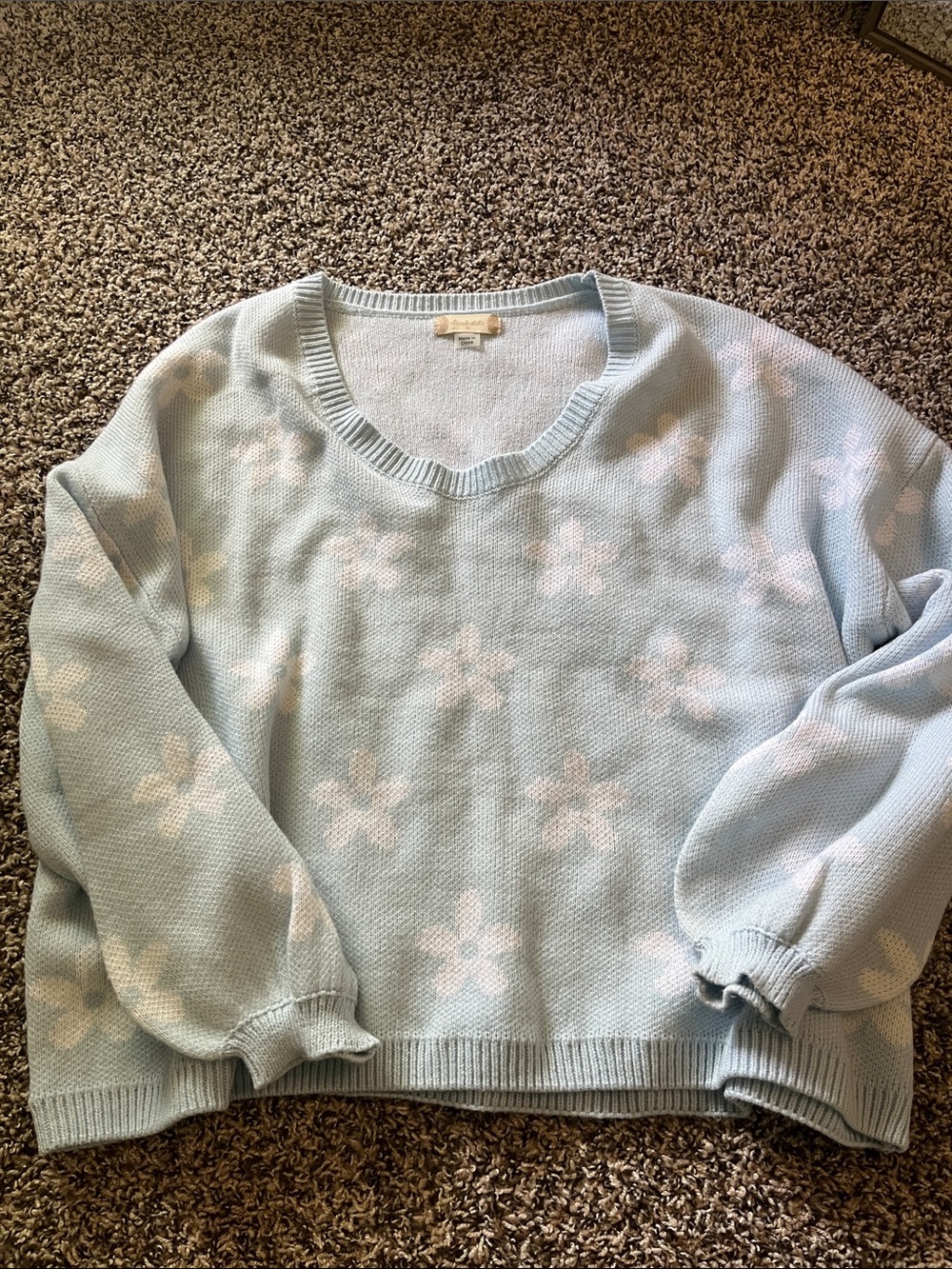 Light Blue Floral Sweater